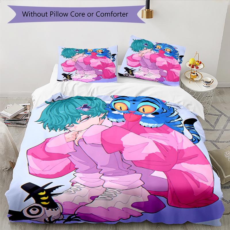 3pcs KPop Demon Hunters SAJA BOYS2 Design Cover Set - HD Printed Bedding with 1 Cover and 2 Pillowcases - Perfect for Home and Dorm Decor