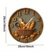 Bread Basket Wooden Round Silent Hanging Wall Clock, Suitable For Living Room, Office, Study Room, Bedroom, Home Decoration.