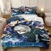 3D B-Blue L-lock duvet cover and pillowcase, anime bedding set for teens and adults, bedroom decoration, gift for boys and girls