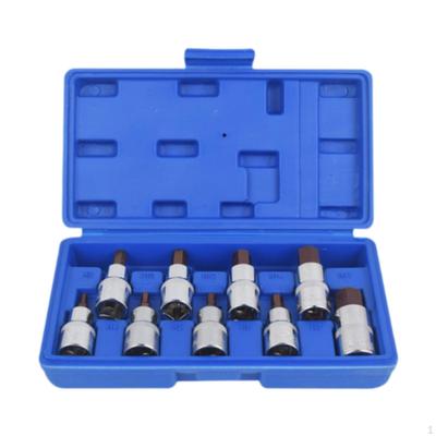9Pcs 1/2 Inch Hex Bit Socket Set, with Storage Case Premium Heavy Duty Adapter Versatile Impact