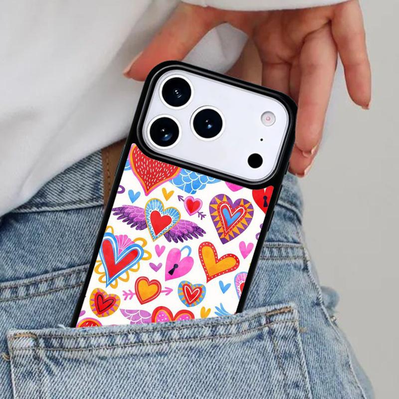Flower Heart Phone Case for iPhone 16e 15 14 13 12 17 Pro Max Plus Air 17pro Cover Coque