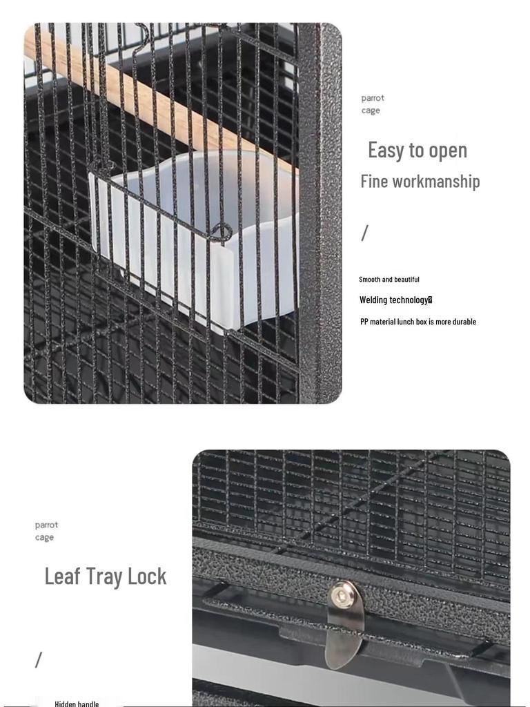 Multifunctional Iron Bird Cage: Parrot Villa with Large Space and Multiple Layers