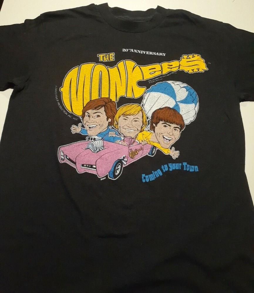 The Monkees 20th Anniversary Tour Shirt Classic Black Unisex S-5XL Unisex T-Shirt S