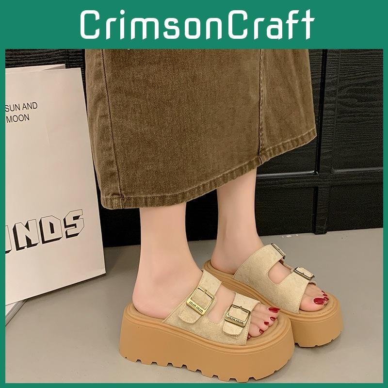 Casual Pu Slide Sandals For Women With Thick Solefor Summer Beach Wear