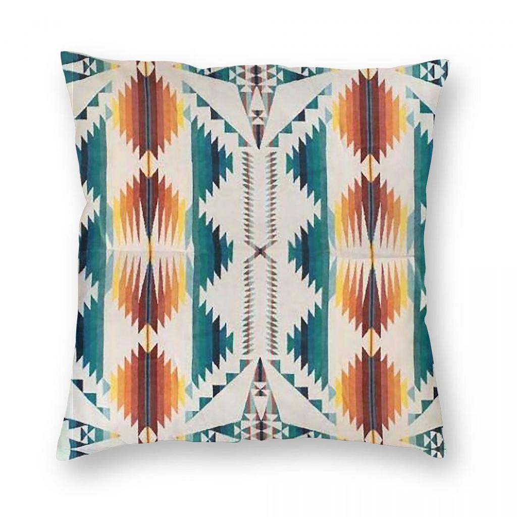 Navajo Bow Arrows Turquoise Square Pillowcase Polyester Linen Velvet Pattern Zip Decorative Pillow Case Home Cushion Cover