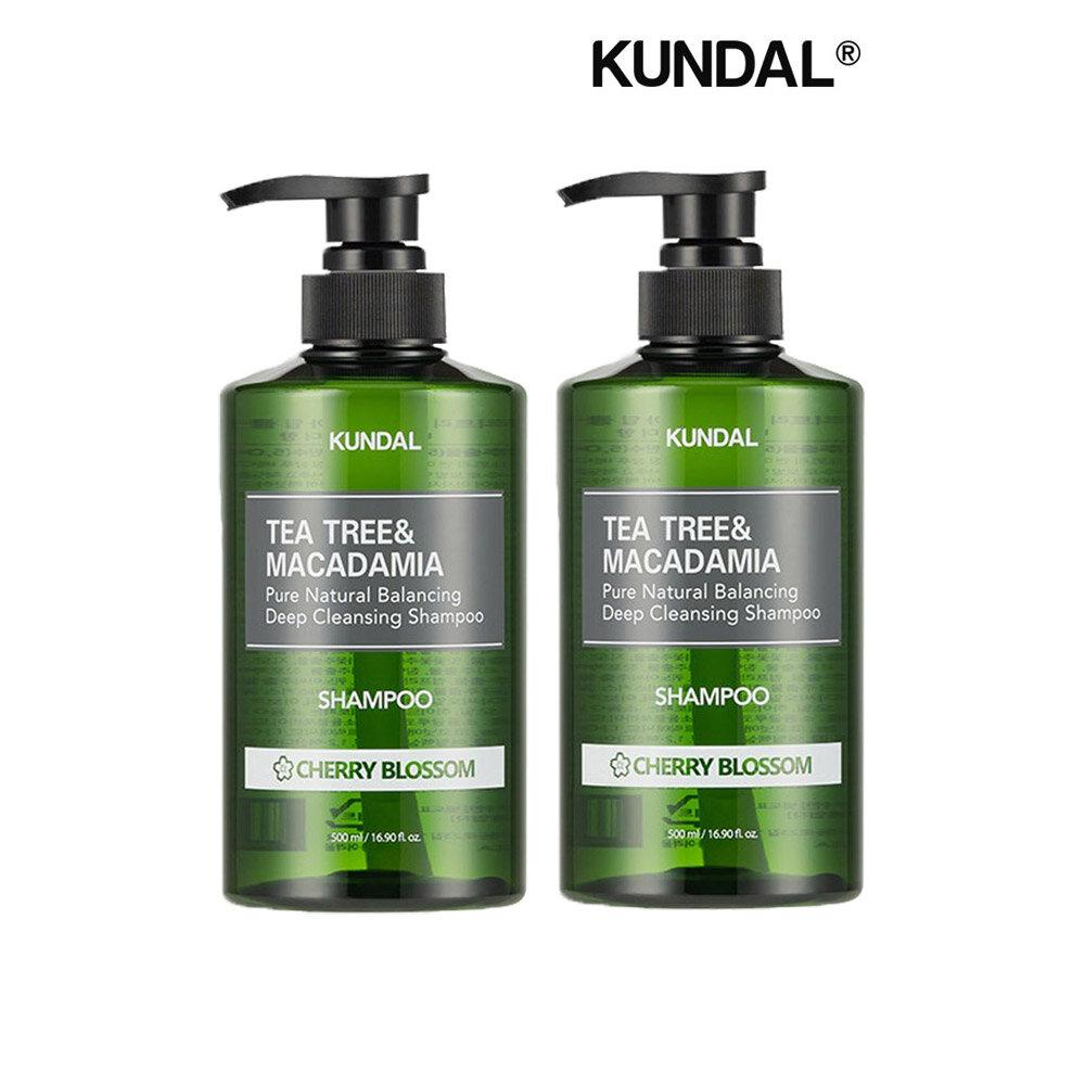 KUNDAL Tea Tree & Macadamia Deep Cleansing Shampoo for Oily Hair Ylang Ylang 500ml x2