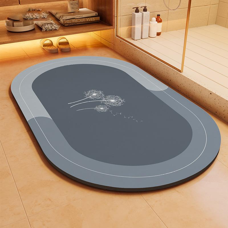 Simple Diatom Mud Mat Bathroom Moisture-wicking Slip-resistant Mat Toilet Door Toilet Washbasin Foot Mat Durable