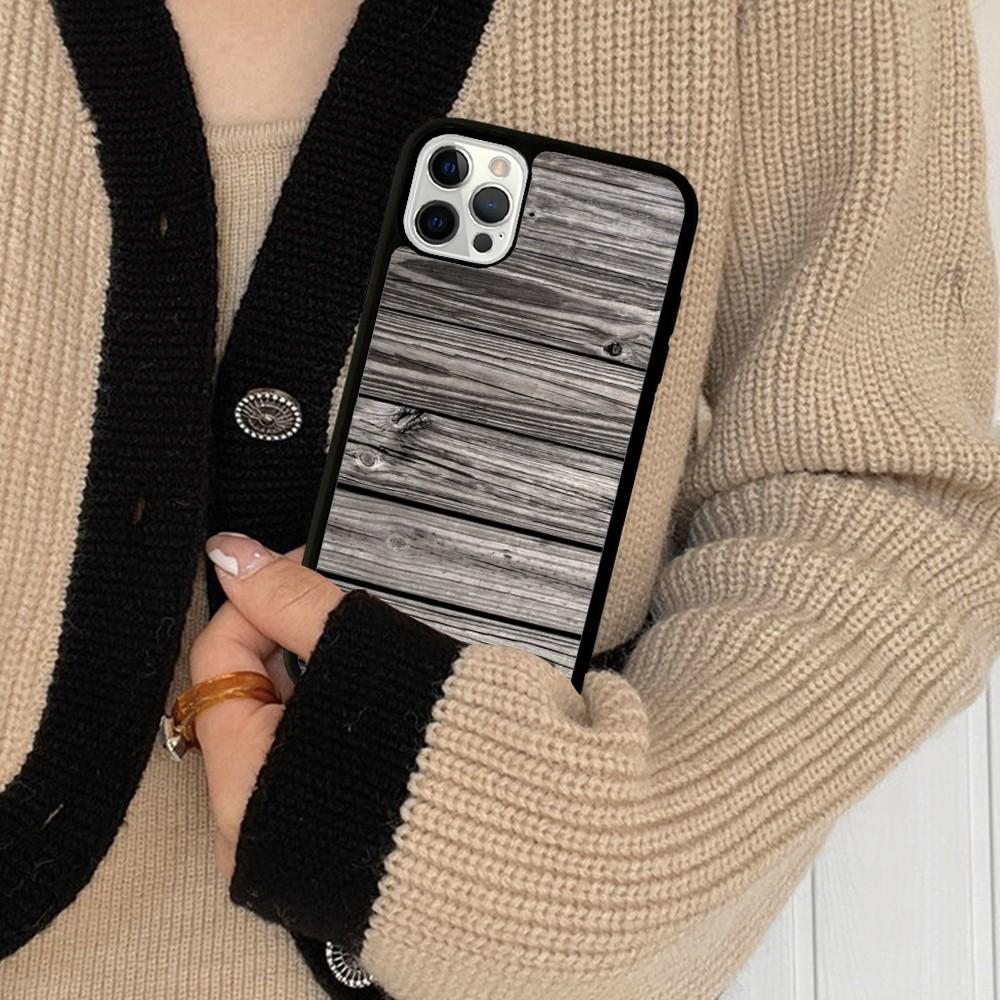 Wood Grain Phone Case Silicone PC+TPU For For iPhone  11 12 13 14 15 16 Plus Pro Max Cover