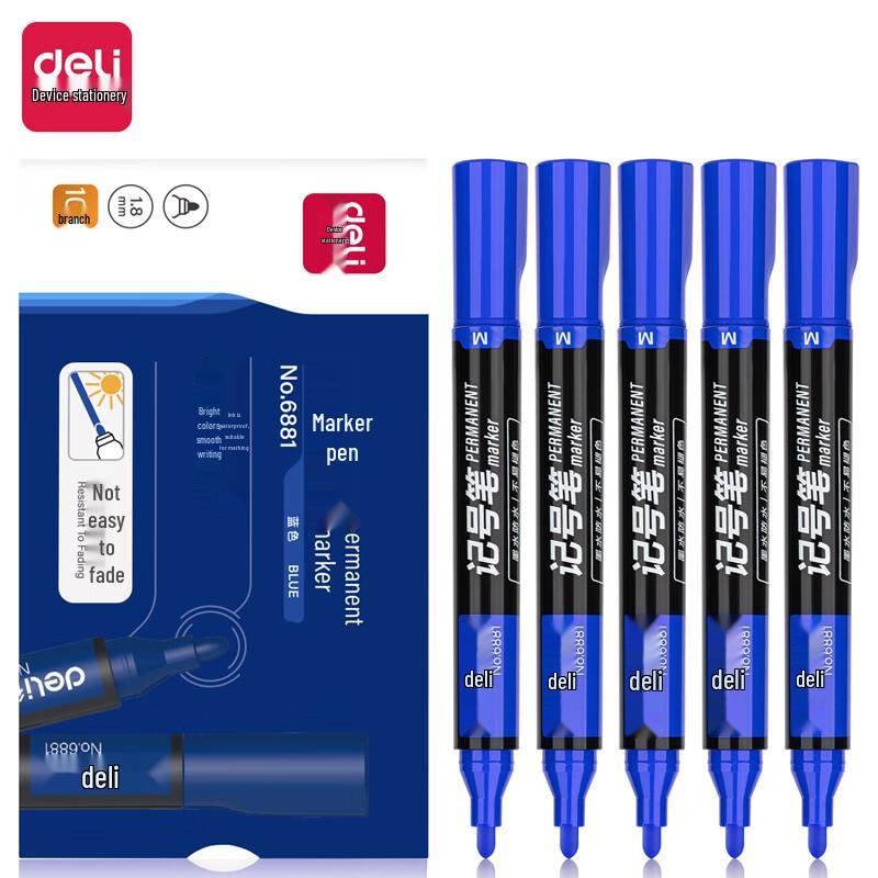 Deli 6881 Oil-Based Broad Tip Marker Pen