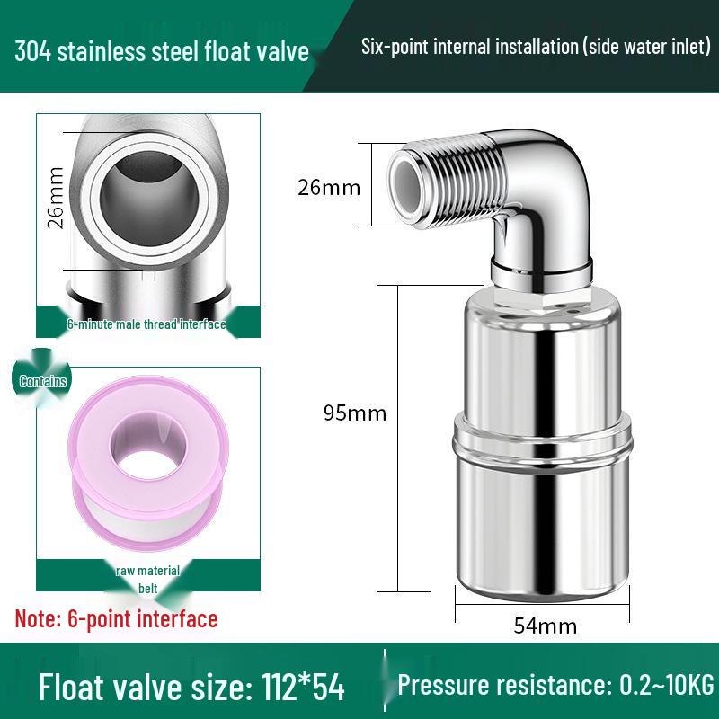 304 Stainless Steel Fully Automatic Water Level Control Float Valve Shut-off Switch