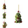 Grinch Stole Christ Green Puppy Pattern Acrylic Pendant Christmas Decor Prop For Holiday Vehicle Decor