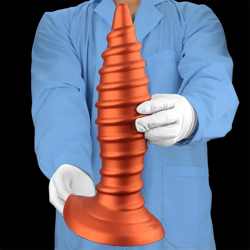 Übergroßer Silikon-Gewinde-Buttplug Dildo Riesen-Analexpander Fisting Masturbator Erwachsenen-Sexspielzeug 18+