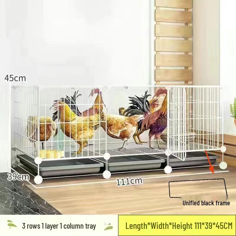 Large Iron Chicken Coop & Rabbit Cage for 20 Birds, 3-Layer, Indoor/Outdoor with Automatic Waste Cleaning