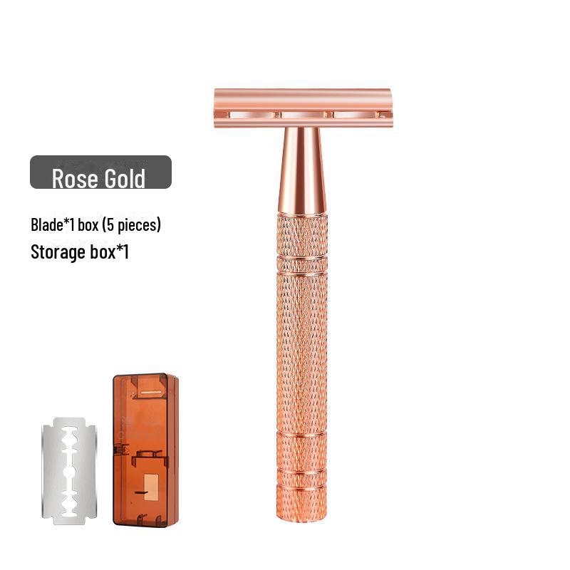 

Двусторонняя ручная бритва розового золота