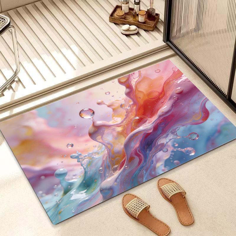 Non-Slip Chinese Lotus Diatom Mud Bath Mat: Water-Absorbent & Cuttable