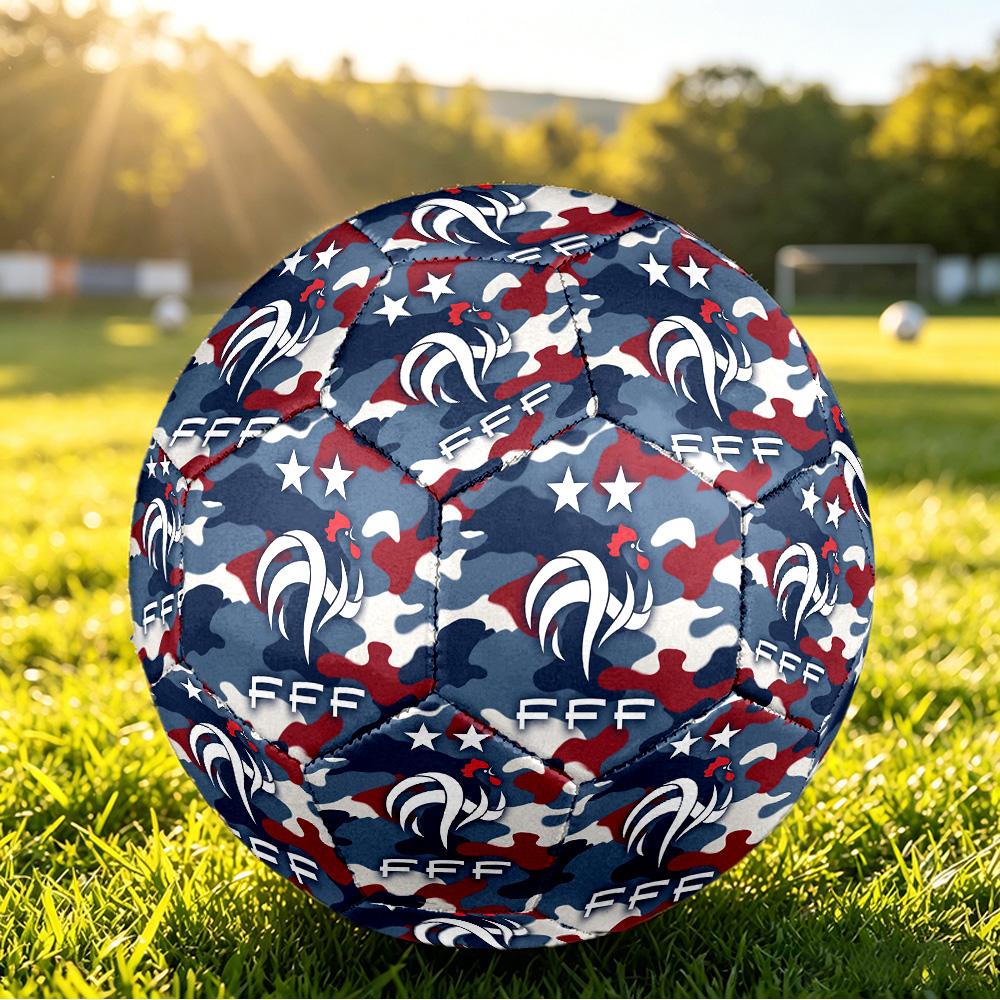 Pallone da Calcio Misura 5 Stampato France Football Resistente all'Usura Standard per Allenamento Adulti Regalo per Fan per Partite Sportive Indoor Outdoor