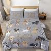 Cute Dogs Print Bedding Set Puppy Animal Duvet Cover Set 2/3 Pcs Watercolor Pastel Dog Paw Comforter Cover Pug Dog Lover Bed Set
