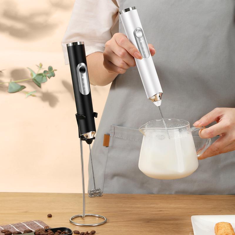 Stylish Electric Handheld Milk Frother & Mixer for Coffee and Eggs
