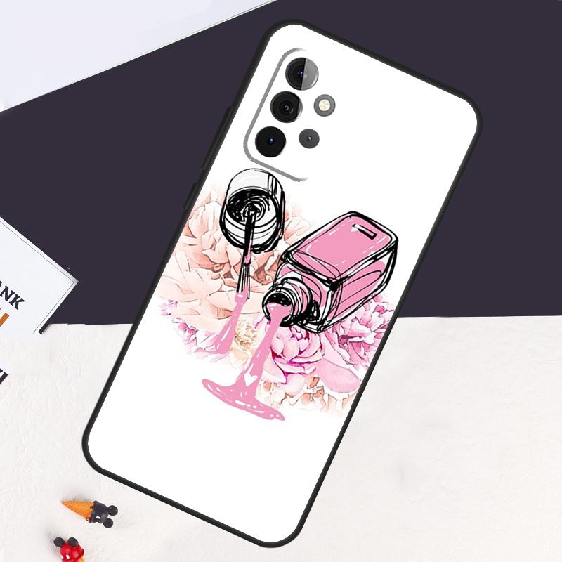 Nail Polish Cover For Samsung Galaxy A54 A34 A14 A51 A71 A50 A52S A73 A53 A33 A13 A12 A52 A32 A22 Back Case