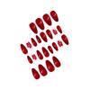 Red Glitter Pearl Flower Almond Shaped Wearable Nails