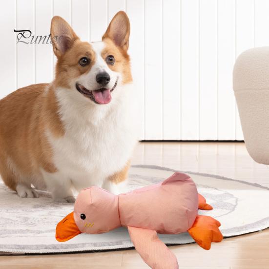 Dog Chew Duck Toy Boredom Stress Relief Quack-Quack Duck Pet Interactive Toy Oxford Cloth Puppy Calming Plush Duck Squeaky Toy Pet Supplies