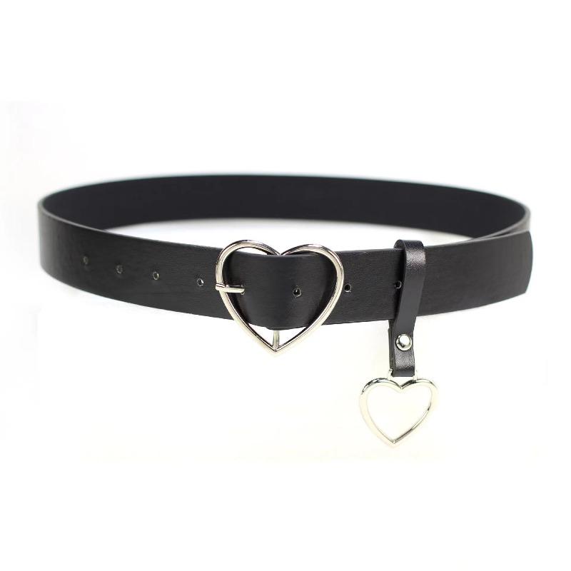 

1pc New Sweetheart Buckle with Adjustable Ladies Heart-shaped Thin Belt High Quality Punk Fashion Belts