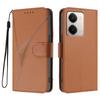 For Realme P3 Ultra 5G Case Triangle Imprint Leather Phone Cover with Lanyard