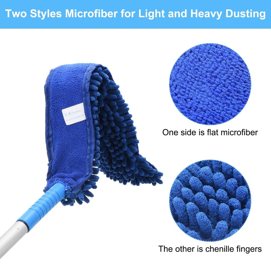 PATIKIL Ceiling Fan Cleaner to Microfiber Duster Telescopic Handle Fan Blade Cleaning Tool for Furniture Grey Duster, 12.9" 59", Blinds,