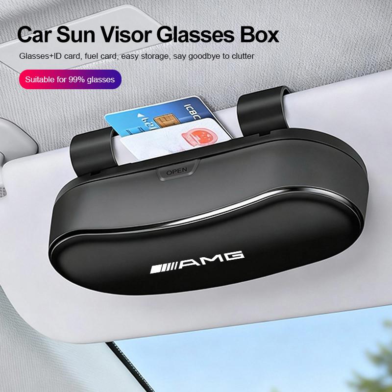 Car Sunglasses Box Glasses Holder Auto Sun Visor Organizer For Mercedes Benz AMG GLC W203 W206 W220 W205 W211 W212 W201 W168 GLE