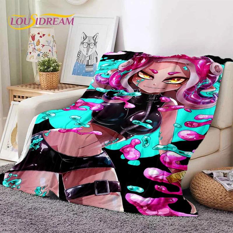 Splatoon3 PC Gamer Cartoon Game Soft Blankets,Keep Warm Throw Blanket Comfortable Blanket for Picnic Beds Sofa Home Bedroom Gift