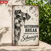 2D Flat, 1pc Cute Schnauzer Dog Metal Sign Wall Art, Funny Bathroom, Pet Lover Accent, Restroom Display, Restroom Humor Piece, Puppy Owner Gift, Home