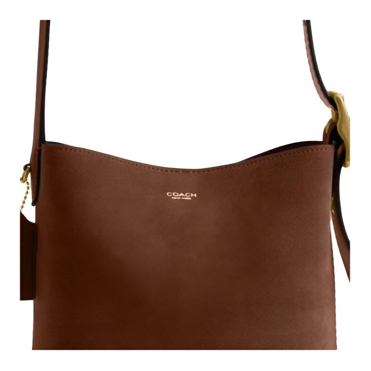 Coach Bleecker 21 Bucket Bag With Front Brand Logo Women Shoulder Bag Warm-Brown CCW84-B4WBR