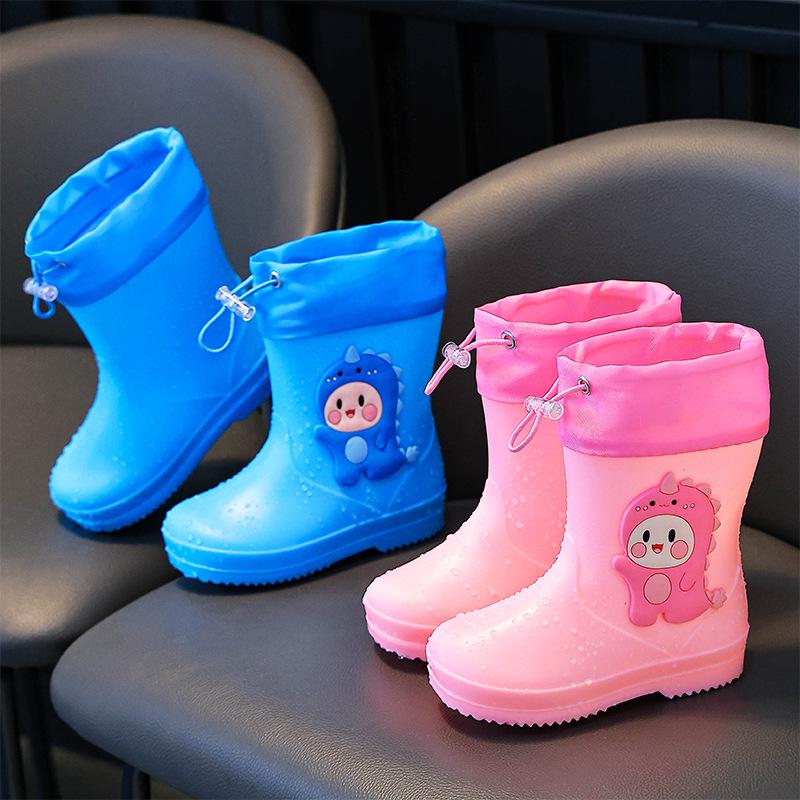 Kids' Waterproof Dinosaur Rain Boots - Non-slip Lightweight Boots for Boys & Girls Aged 1-7