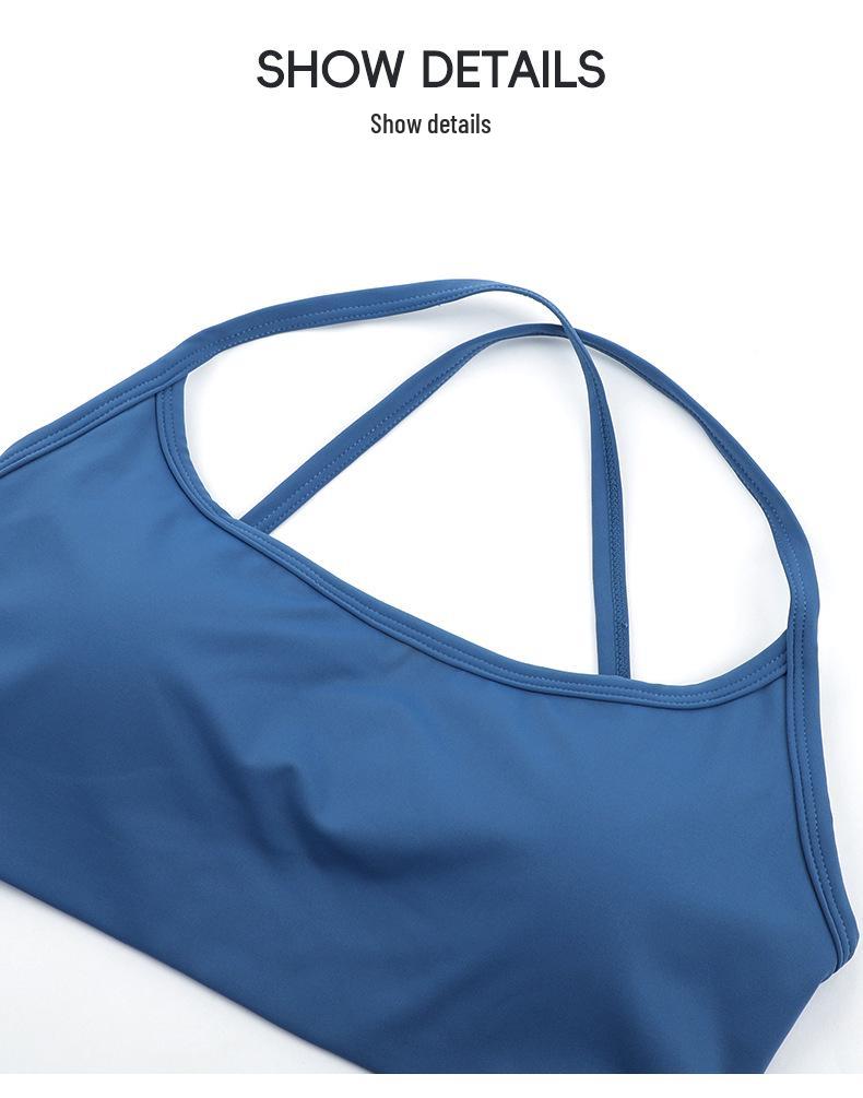 European & American Women's Yoga Clothes: Medium-Intensity Spaghetti Strap Sports Bra & Beautiful Back Camisole