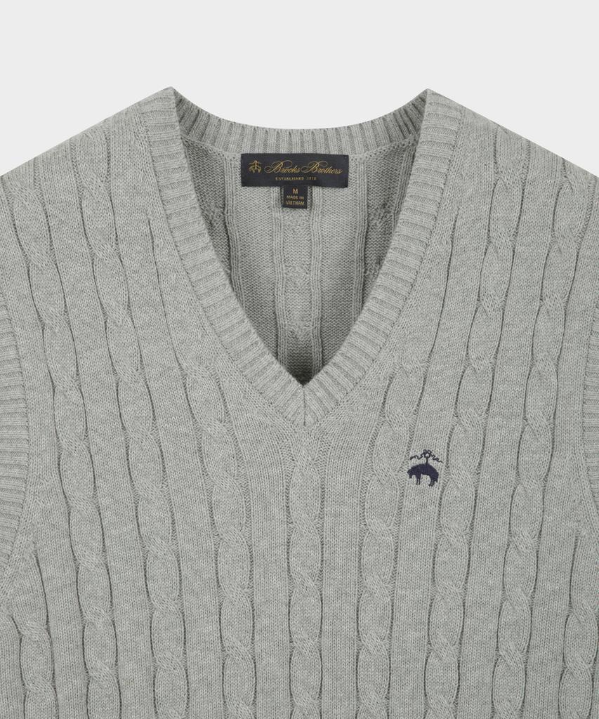 Brooks Brothers Cotton Cable Vest (Grey) (Bbwvmbg105)