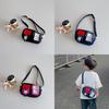 Adorable Kids Oxford Cloth Shoulder Bag Cute Color Block Design For Boys And Girls