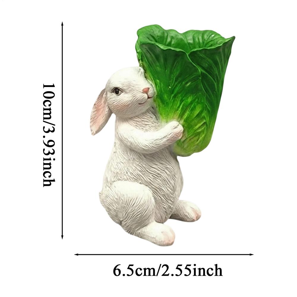 Easter Bunny Candlestick Resin Sculpture Easter Bunny Decorations Vintage Rustic Candlesticks Landscape Ornament