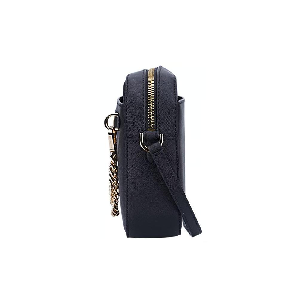 Michael Kors MK Jet Set Ketting Rits Effen Logo Reizen Leer Camera Tas Dames Schoudertas Zwart 35S1GTTC7L-BLACK