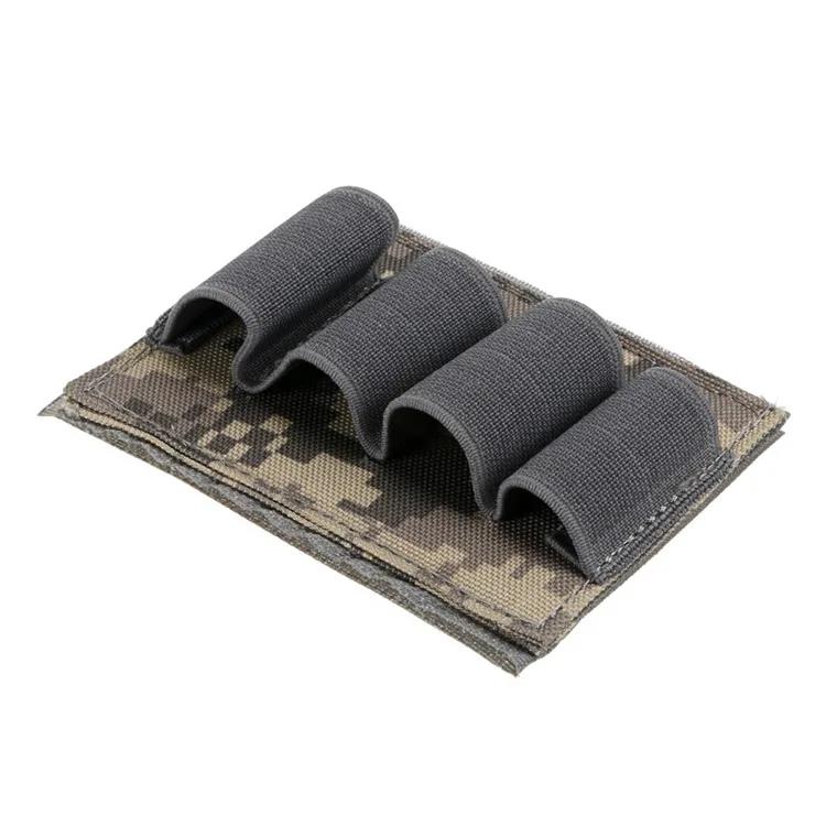 4 Rounds Shotgun Buttstock Ammo Pouch Shell Holder Bullet with Magic Tape Back Cartridge Carrier Hunting Gun Accessory
