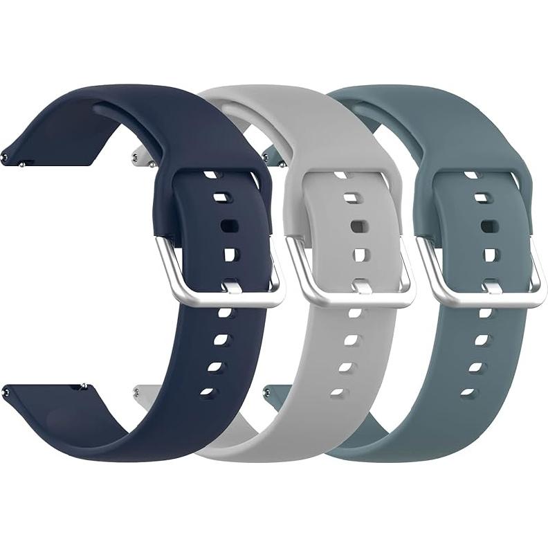 Compatible with AKUMAKA G39 Smart Watch Bands Women Men, Adjustable Soft Silicone Sport Replacement Wristband Strap Accessories for AKUMAKA G39 Small-3Pack