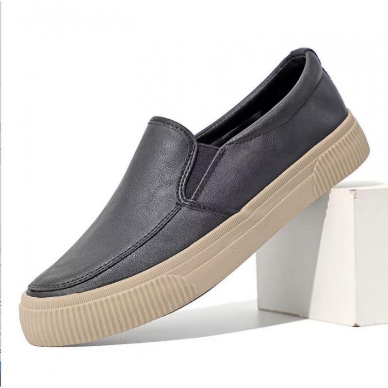 Leder Freizeitschuhe Flache Slipper Herren Loafer Mode Nähte Männliche Flats Outdoor Laufschuh 2024 Neu Atmungsaktive Sportschuhe