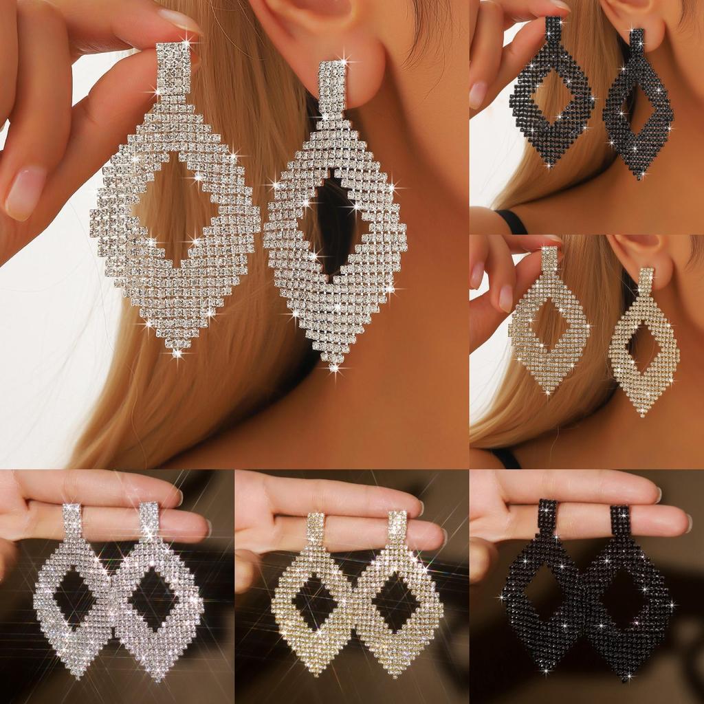 Factory direct sales of exaggerated tassel earrings for women, wholesale of diamond studded earrings, long earrings for women