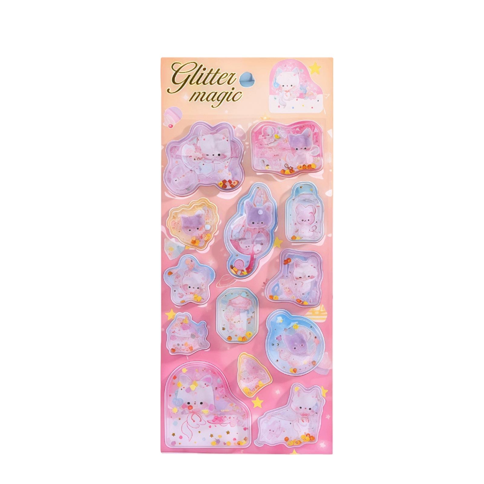 3D Cute Cartoon Stickers: Soft PVC, Wobbly, Fresh Colors for Journals