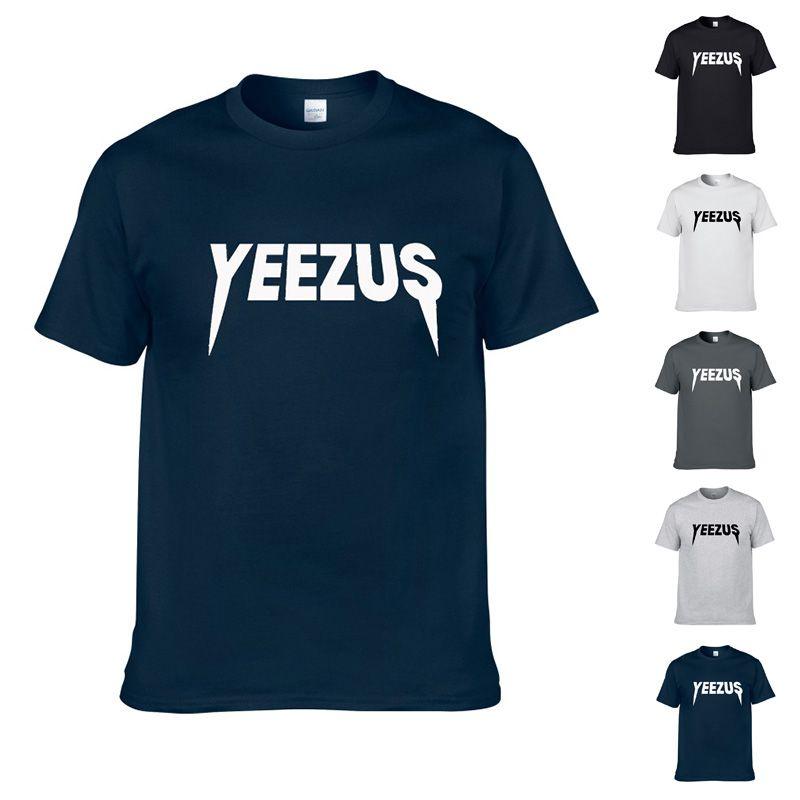 Yeezus Men Letter Short Sleeve Tshirt Cotton Shirt Tee Tops Casual Wear