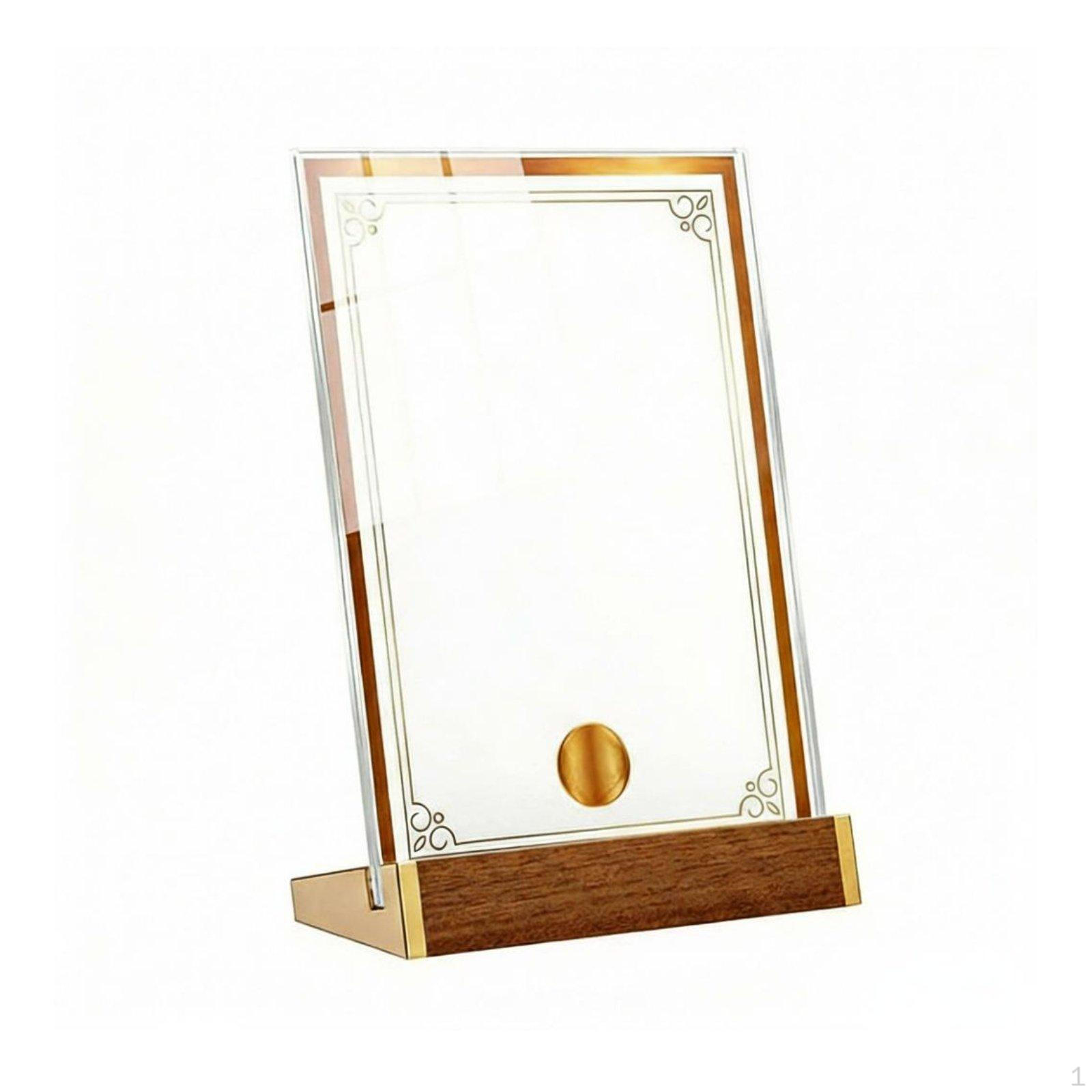 Acrylic Certificate Holder Sturdy A4 Document Display Stand Polished Edges Clear for