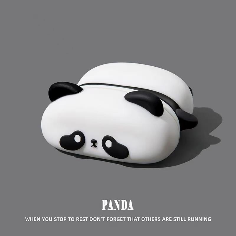 For AirPods Pro3 Pro2 4 3 2 1 Pro Earphone Case 3D Cute Panda Cartoon Silicone Protective Headphone Box Cover