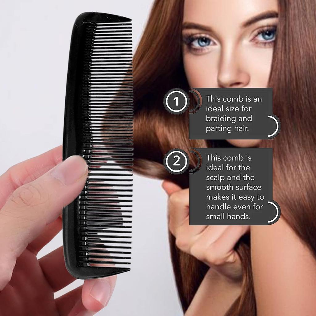 12pcs portable plastic anti-static double-sided dense toothed hair combs salon hair comb tools Special for real hair wigs