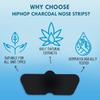 Hip Hop Skincare Charcoal Nose Strips for Men - Blackhead Remover (3 Strips), Blue