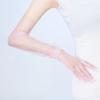 Women's Ultra Thin Photography Elbow Long Tulle Gloves Full Finger Transparent Dress Gloves Party Accessory Sheer Lace