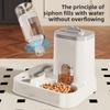Automatic Cat Dog Water Feeder - Large Capacity Zero-power Integrated Food Water Dispenser, for Multi-cat Households Catteries